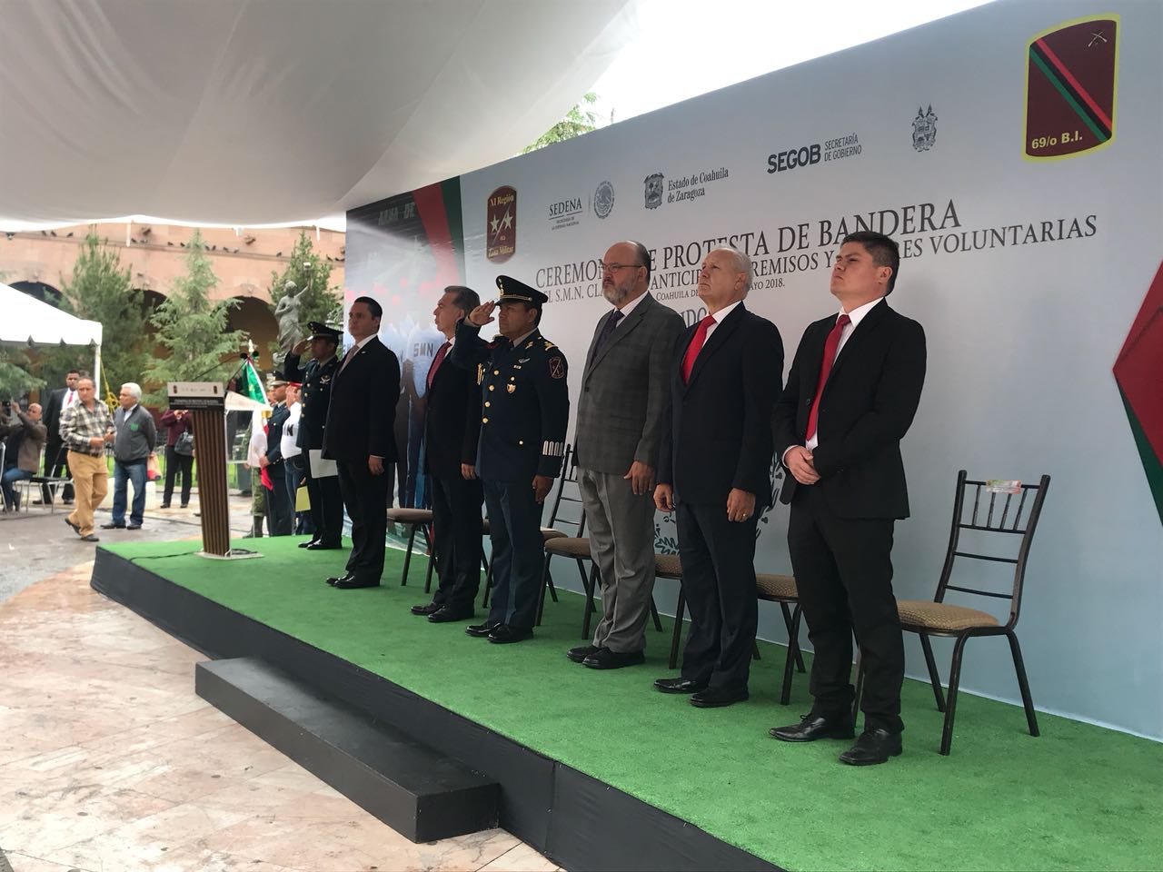Ceremonia de Protesta de Bandera en Saltillo