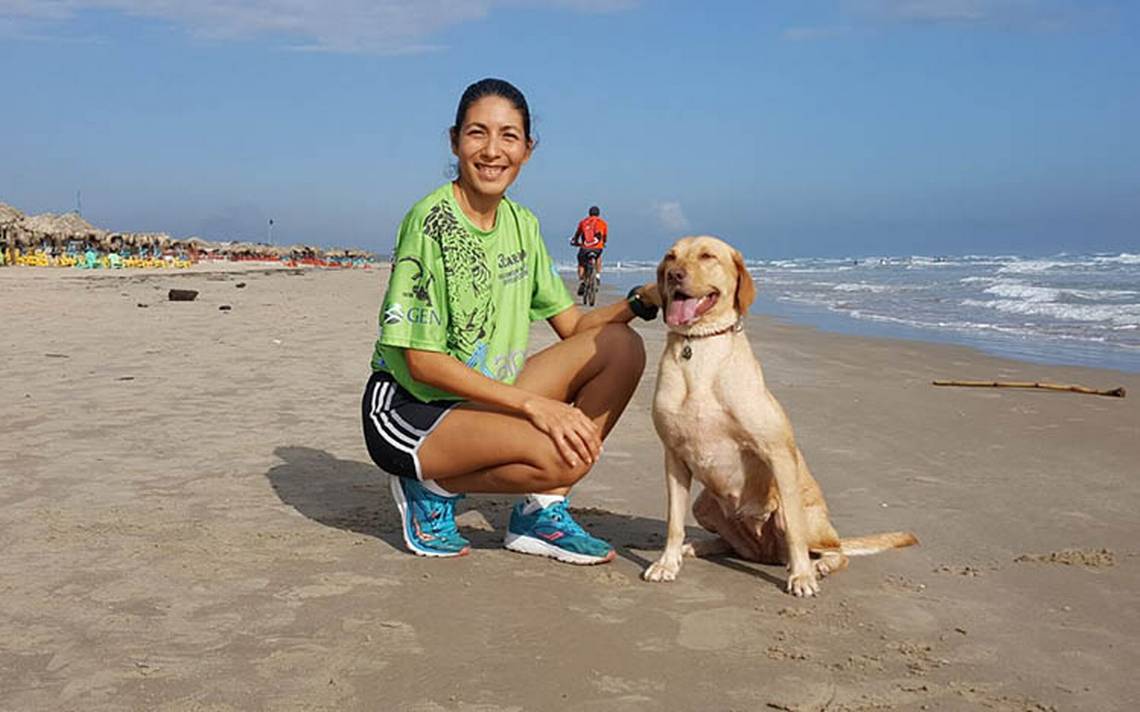 Duna, la perrita que limpia Playa Miramar (FOTOS)