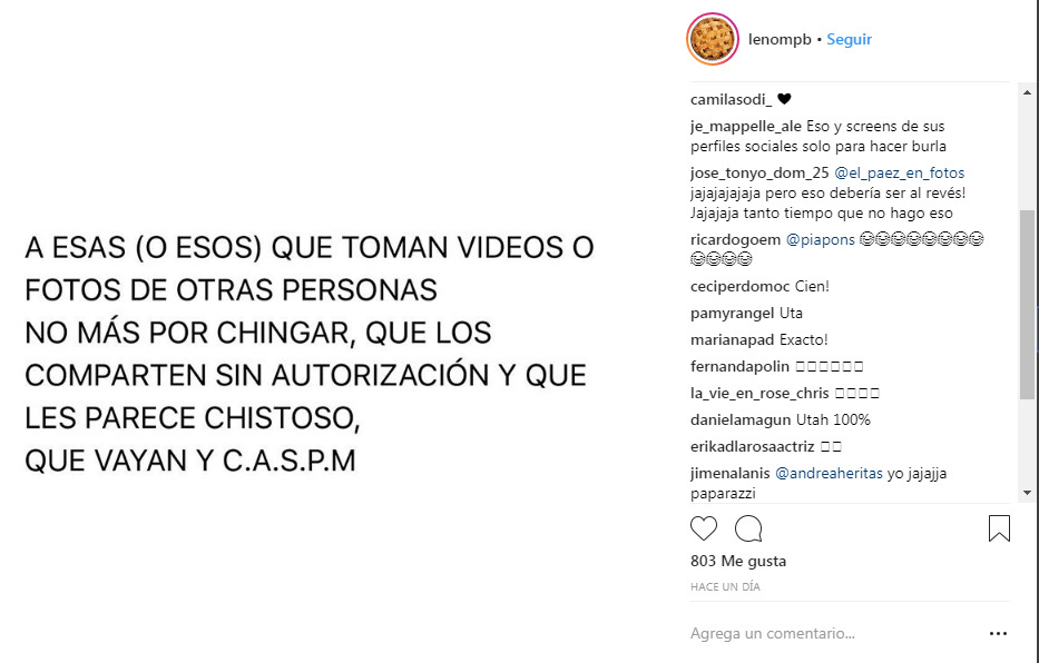 Esto piensa Camila Sodi de los que graban sin permiso