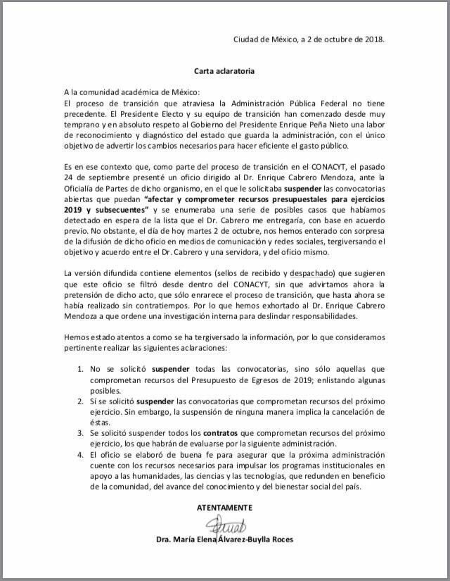 Conacyt no suspenderá apoyos, aclara futura directora