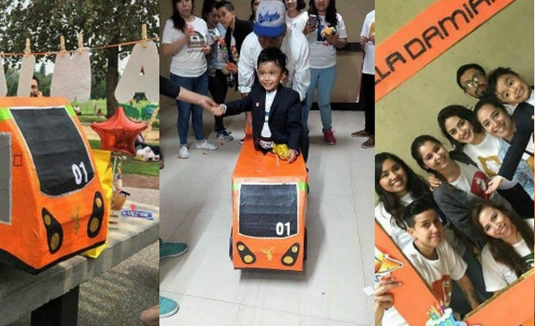 Niño celebra su cumpleaños con fiesta del Metro