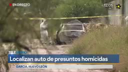 Telediario noticia Envuelto en llamas, autoridades localizaron el vehículo que presuntamente fue usado por los homicidas del agente ministerial.