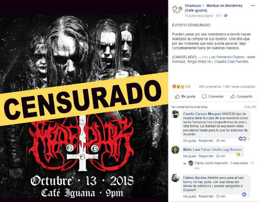 Tras protestas, cancelan concierto 'satánico'
