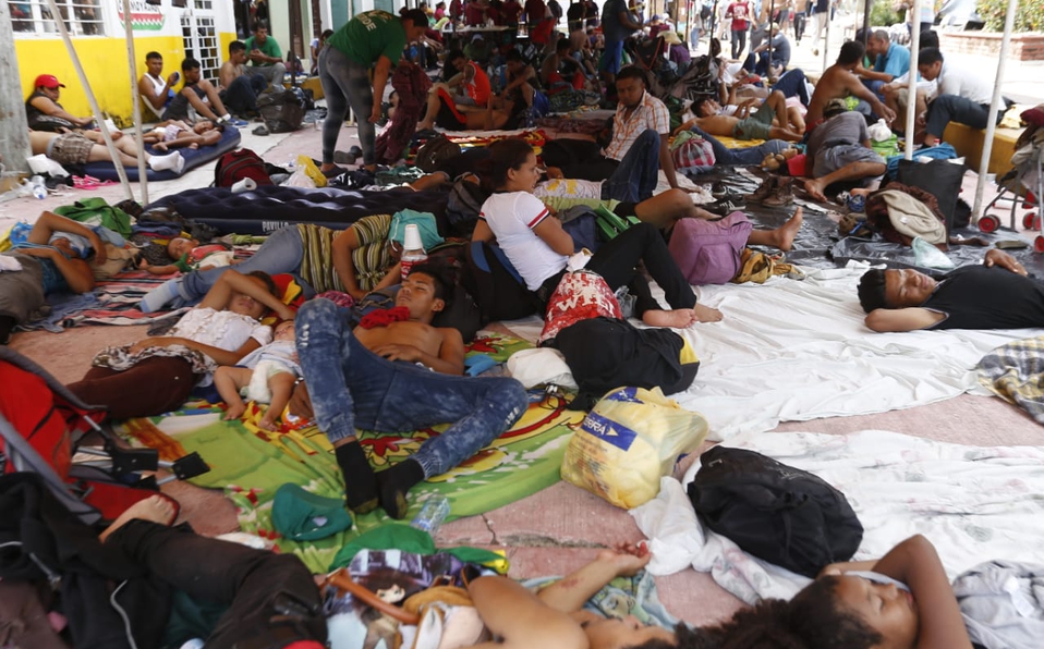 Caravana migrante llega a Mapastepec, Chiapas