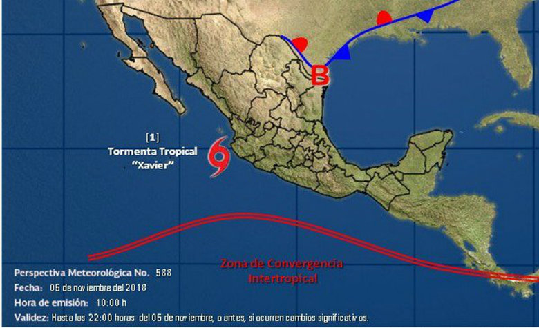 'Xavier' provocará lluvias fuertes en Colima, Nayarit y Jalisco