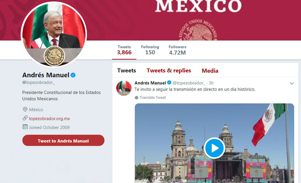 AMLO estrena foto de perfil en Facebook y Twitter