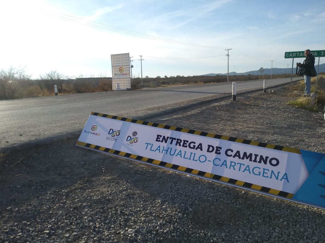 Rosas Aispuro encabezó entrega de camino Tlahualilo – Cartagena