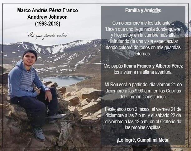 Llega a Monterrey cuerpo de joven que murió en el Nevado de Toluca