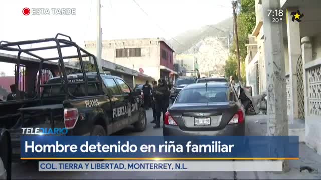 Telediario noticia Un hombre fue detenido tras herir a golpes a su hermana en la colonia Tierra y Libertad en Monterrey.