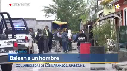Telediario noticia Un joven recibió cinco impactos de bala en un ataque ocurrido en la colonia Arboleda de los Naranjos en Juárez.