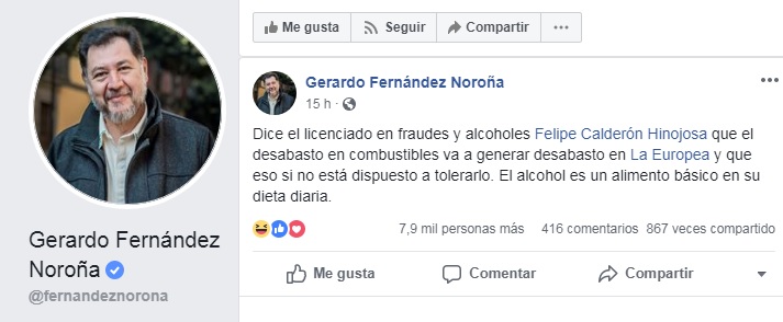 Noroña pide a Calderón no preocuparse por desabasto... en La Europea