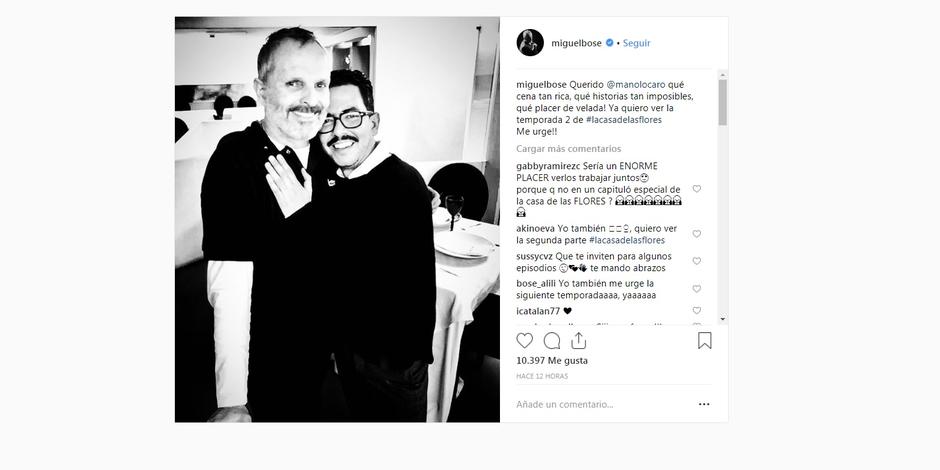 Reaparece Miguel Bosé junto a Manolo Caro
