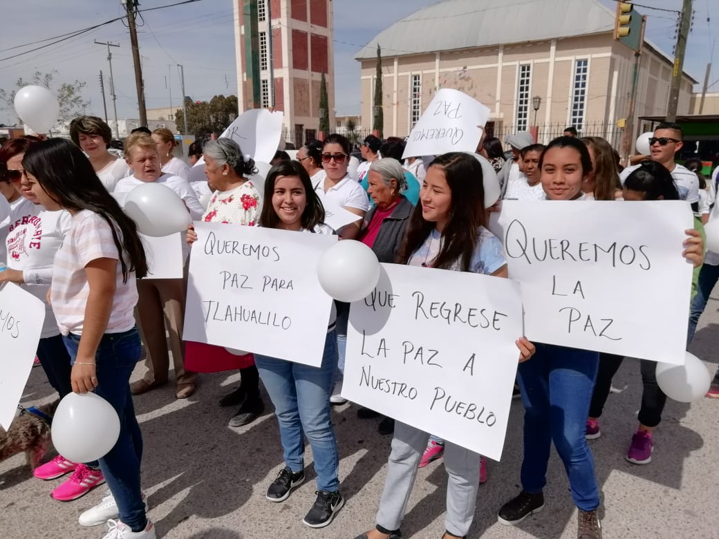 Realizan primera "Marcha por la paz” en Tlahualilo