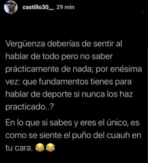 Nico Castillo arremete contra David Faitelson en redes sociales