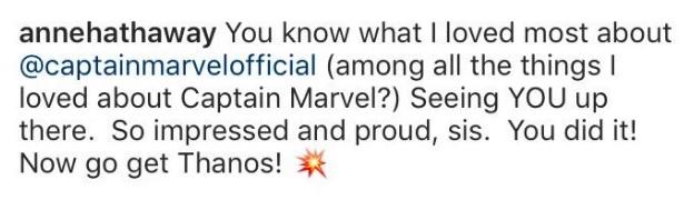 Felicita Anne Hathaway a 'Capitana Marvel'