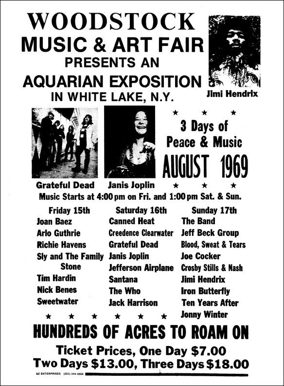 Presentan cartel del festival de Woodstock