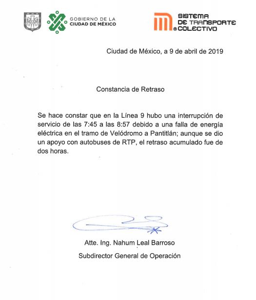 ¿Llegaste tarde? El Metro ofreció justificantes por retrasos en la Línea 9