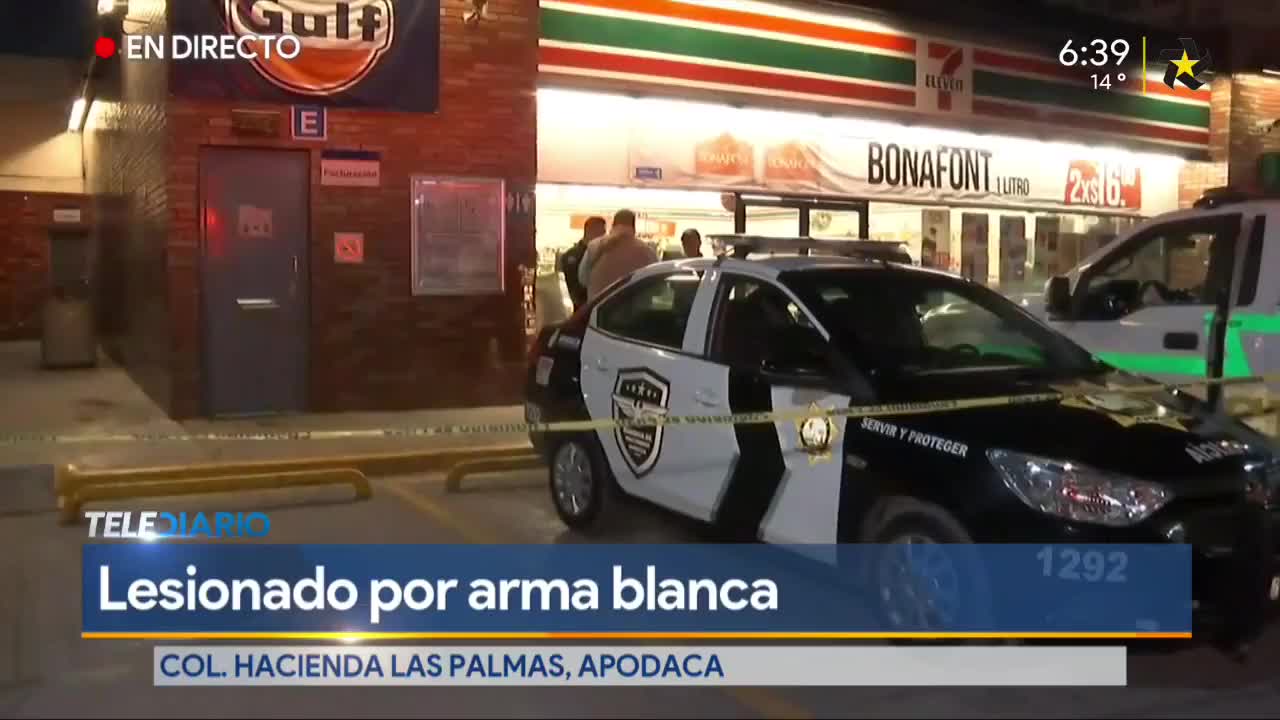 Telediario noticia Asaltan y hieren a un trabajador de una gasolinera en Apodaca