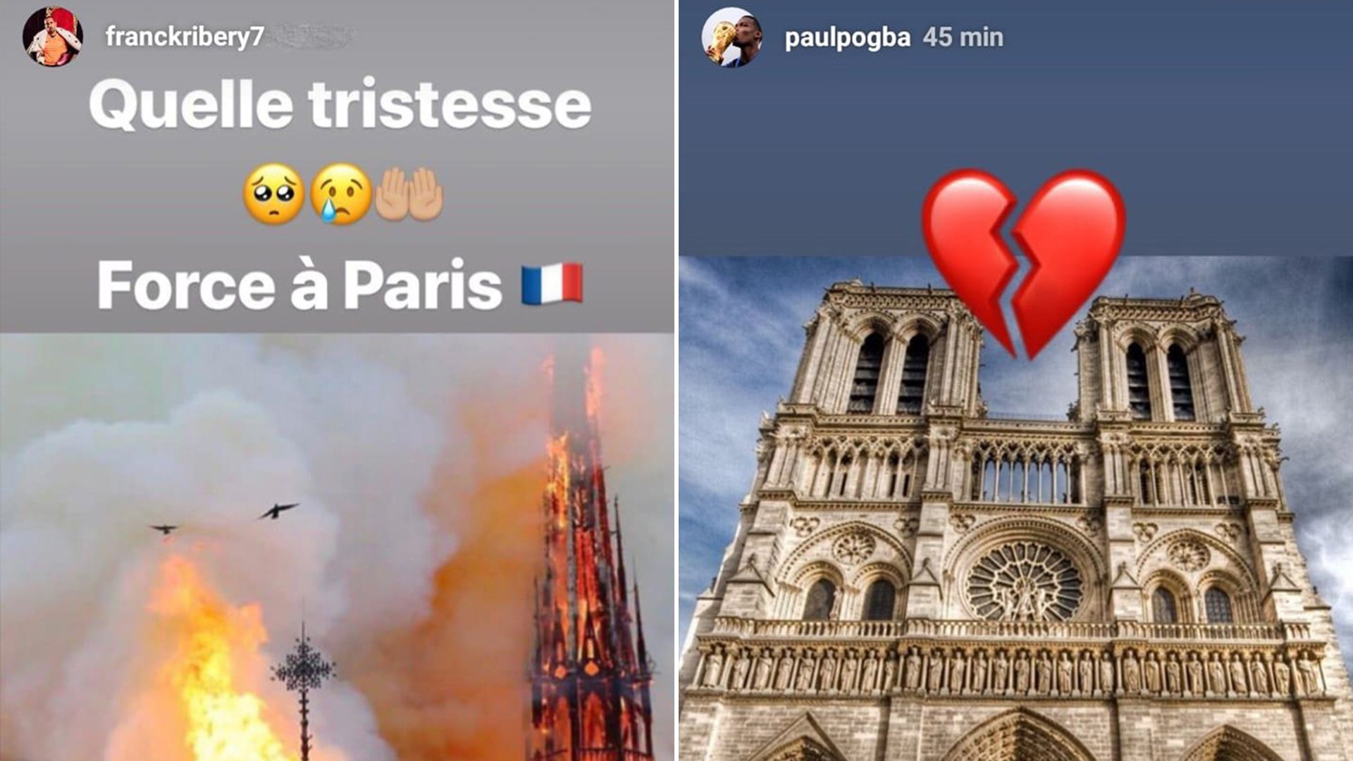 El mundo futbolístico lamenta incendio en Notre Dame