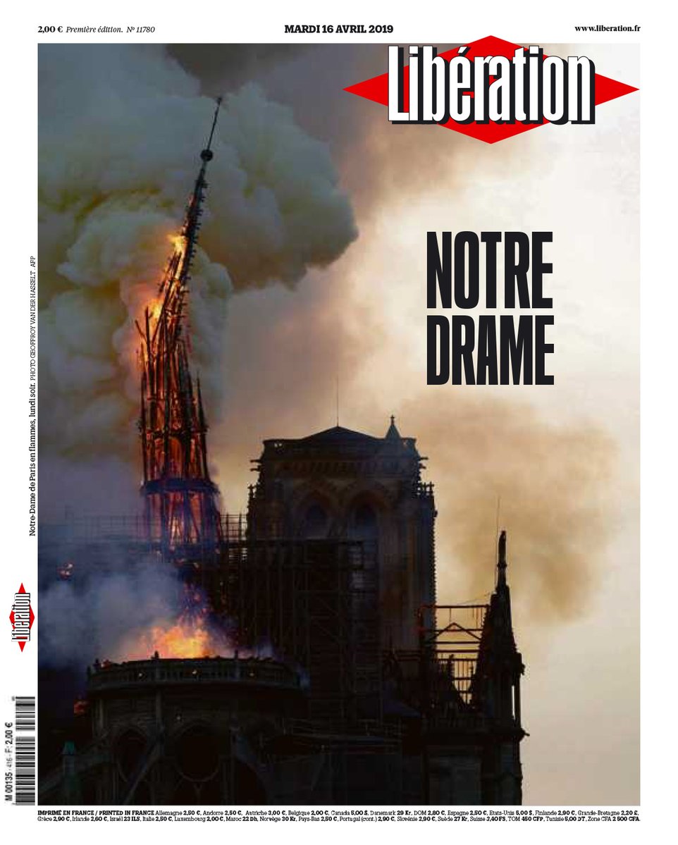 Así retrataron los periódicos de Europa el incendio de Notre Dame