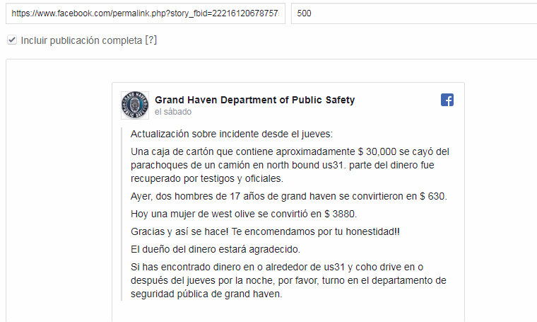 Chofer esparce 30 mil dólares por autopista de Michigan