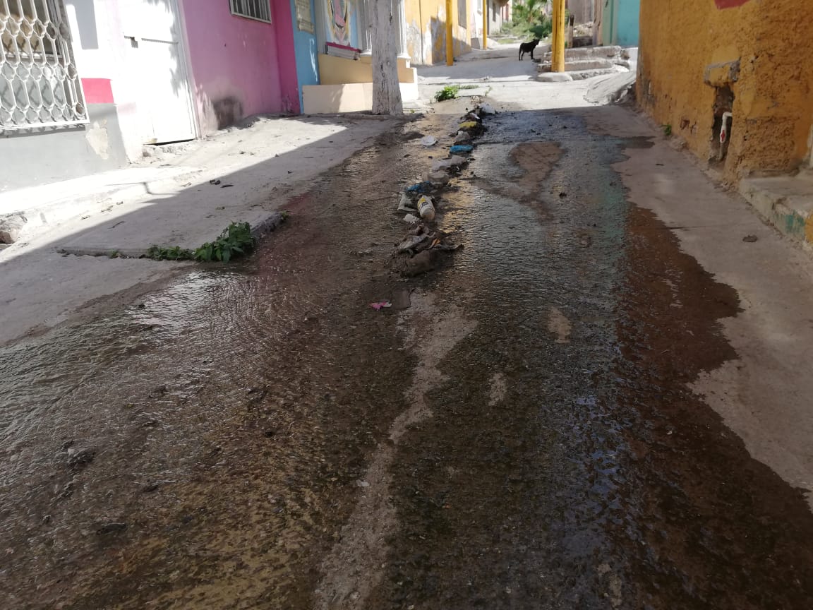 Vecinos de la colonia Nuevo México en Torreón denuncian fugas de agua potable