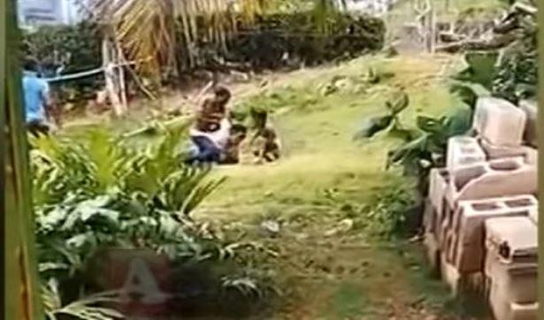 Golpea brutalmente a su esposa frente a sus hijos [VIDEO]