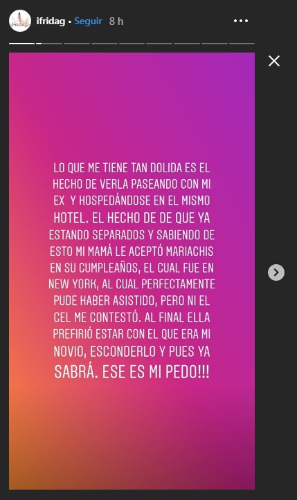 Estoy dolida tras verla con mi ex: Frida Sofía sobre Alejandra Guzmán