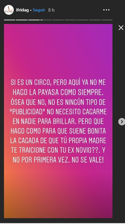 Estoy dolida tras verla con mi ex: Frida Sofía sobre Alejandra Guzmán