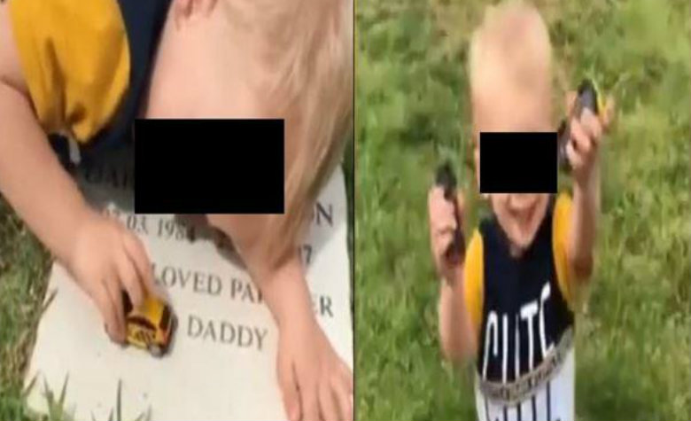 Adiós papi: Niño de 2 años se despide de su papá en un cementerio [VIDEO]