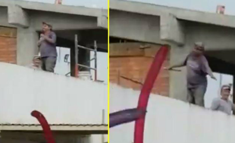 Albañil ‘opaca’ a estudiantes graduados con alocado baile [VIDEO]