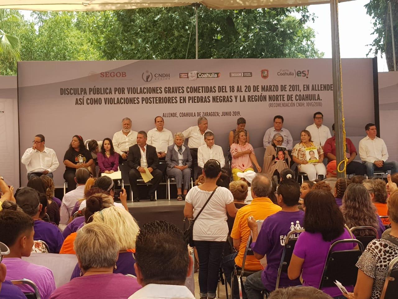Emiten Disculpa Pública por víctimas de violencia en Coahuila en 2011