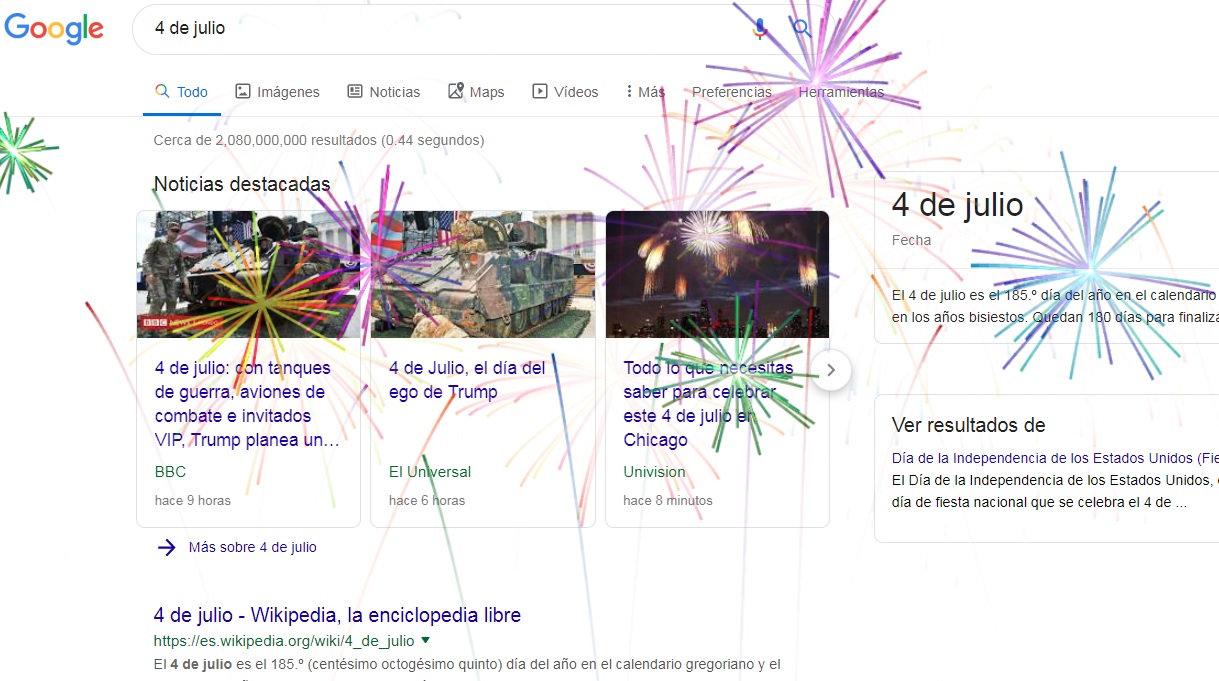 Google festeja el Día de la Independencia de EU