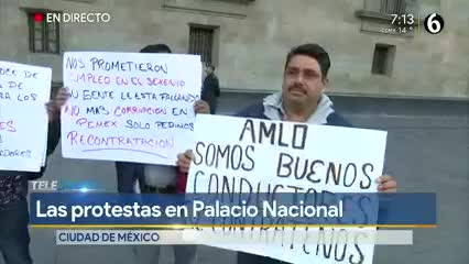 MX- Piperos protestan frente a Palacio Nacional por despidos