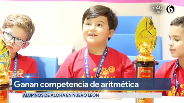 Telediario noticia Alumnos de Nuevo León ganan competencia de aritmética en China