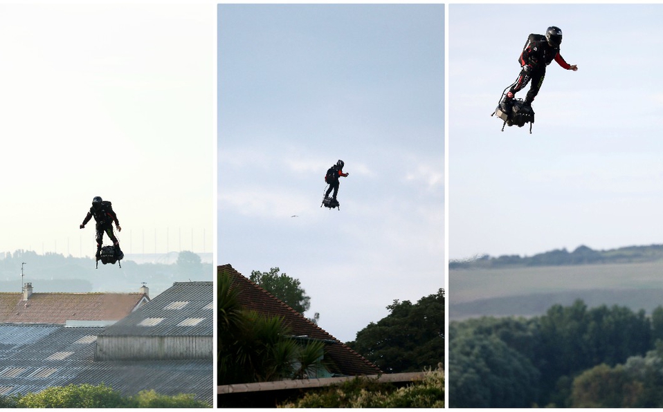 El hombre 'volador' por fin logra cruzar el Canal de la Mancha en su 'flyboard' [VIDEO]