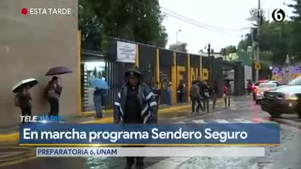 Telediario noticia Implementan Sendero Seguro en Prepa 6 UNAM por regreso a clases: aún así asaltan