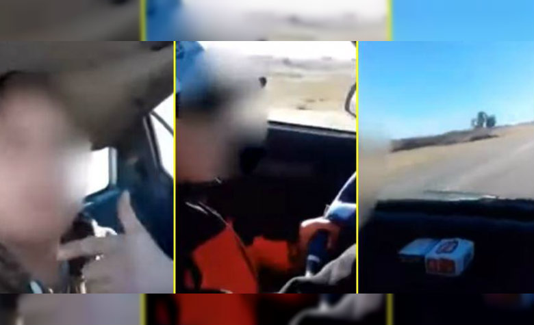¡Acelera maricón! : hombre enseña a conducir a su hijo de 10 años [VIDEO]