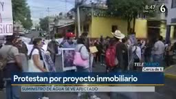 Telediario noticia Protestan contra proyecto inmobiliario por afectaciones al suministro de agua: Coyoacán