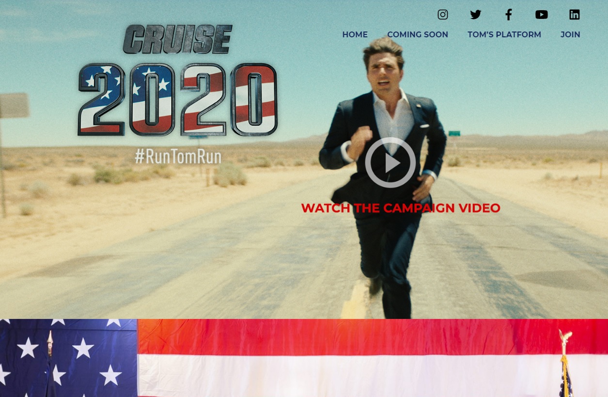 Va "Tom Cruise" por la presidencia de EU