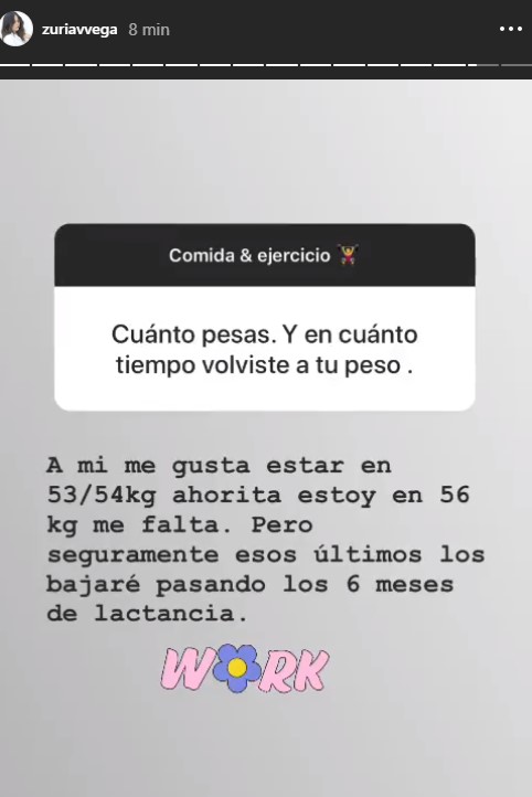 Zuria Vega revela cuánto pesa y su rutina de ejercicio