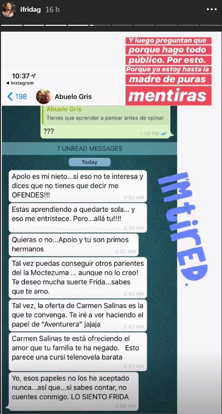Enrique Guzmán decide alejarse de Frida Sofía, dice que a ella le estorba la familia