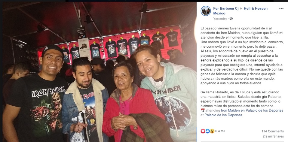 Madre viaja con su hijo invidente a CDMX para el concierto de Iron Maiden