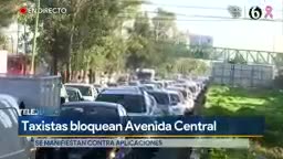 MX Presunto taxista inhala sustancia y se baja los pantalones en bloqueo de Avenida Central 