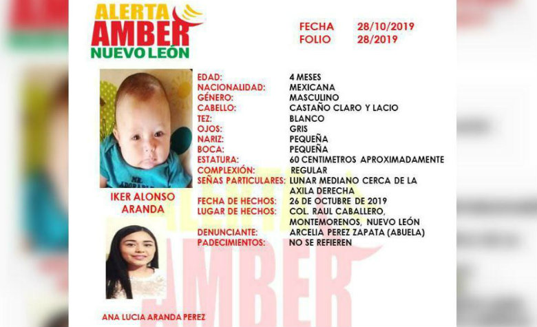 Desaparecen bebé y su mamá; activan Alerta Amber