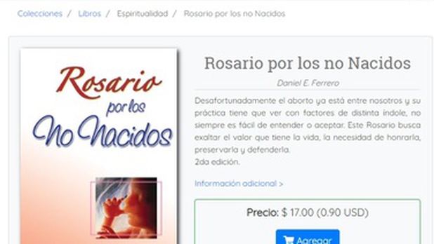 En Internet venden rosarios con imágenes de fetos