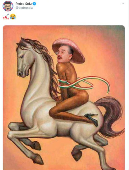 Comparte Pedrito Sola foto como 'Zapata feminizado'