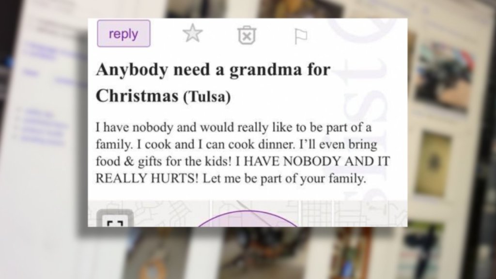 Abuelita busca una familia para Navidad; se anuncia en internet y se viraliza