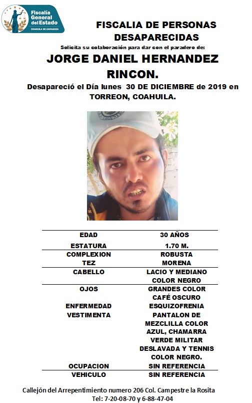 Madre desesperada busca a su hijo que desapareció en Torreón; padece de problemas mentales