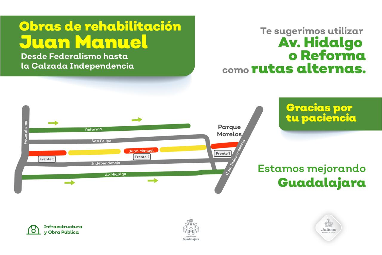 Cierre de vialidades en el centro por obras de rehabilitación